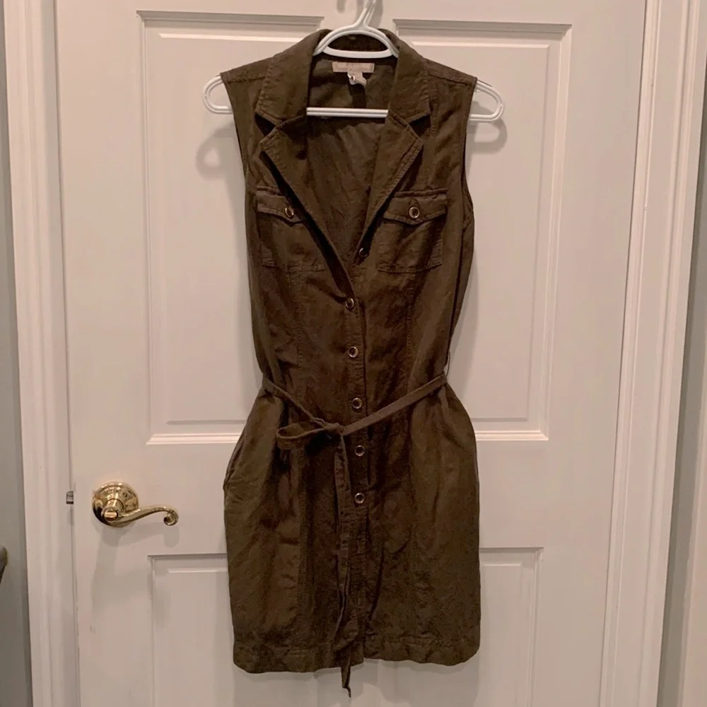 Banana republic size 8 cargo shirt dress olive green - Picture 1 of 3